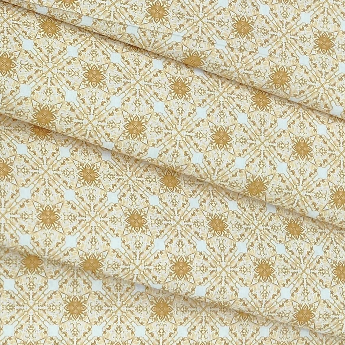 Shirt n Kurta Fabric Stiff Pure Cotton Premium Digital Printed Colour Egg Nog Yellow